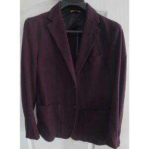 Canali Men's Burgundy Jersey Knit Soft 2 Button Blazer Size 42 Made In Italy